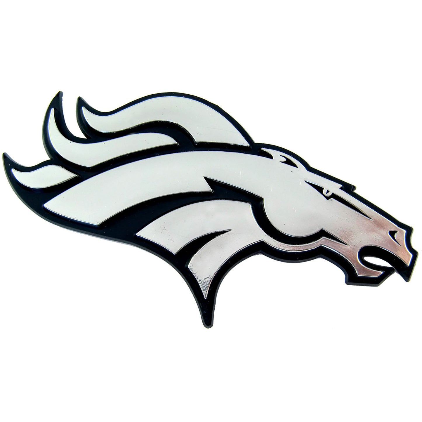 Denver Broncos Molded Chrome Plastic Emblem - Broncos Primary Logo