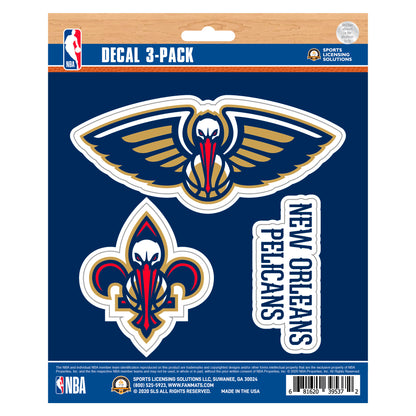 New Orleans Pelicans 3 Piece Decal Sticker Set