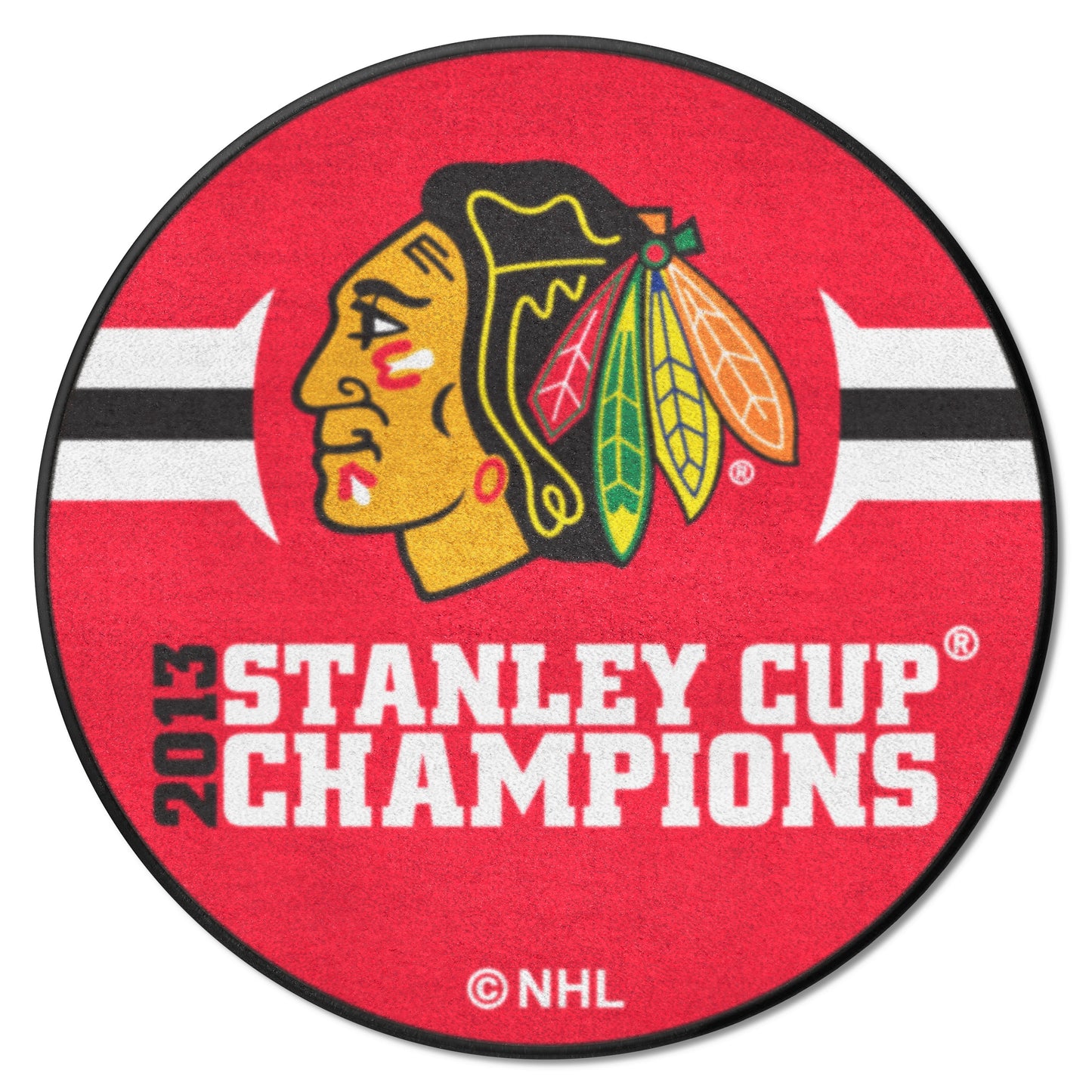 Chicago Blackhawks 2013 NHL Stanley Cup Champions Hockey Puck Rug - 27in. Diameter