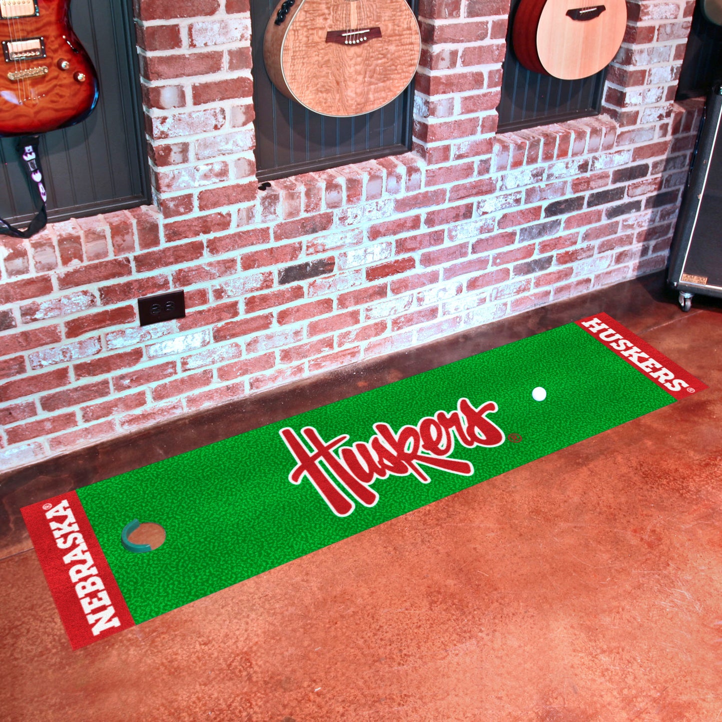 Nebraska Cornhuskers Putting Green Mat - 1.5ft. x 6ft. - "Huskers" Logo