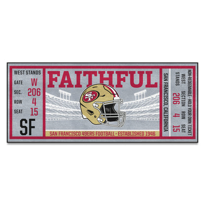 San Francisco 49ers Ticket Runner Rug - 30in. x 72in.