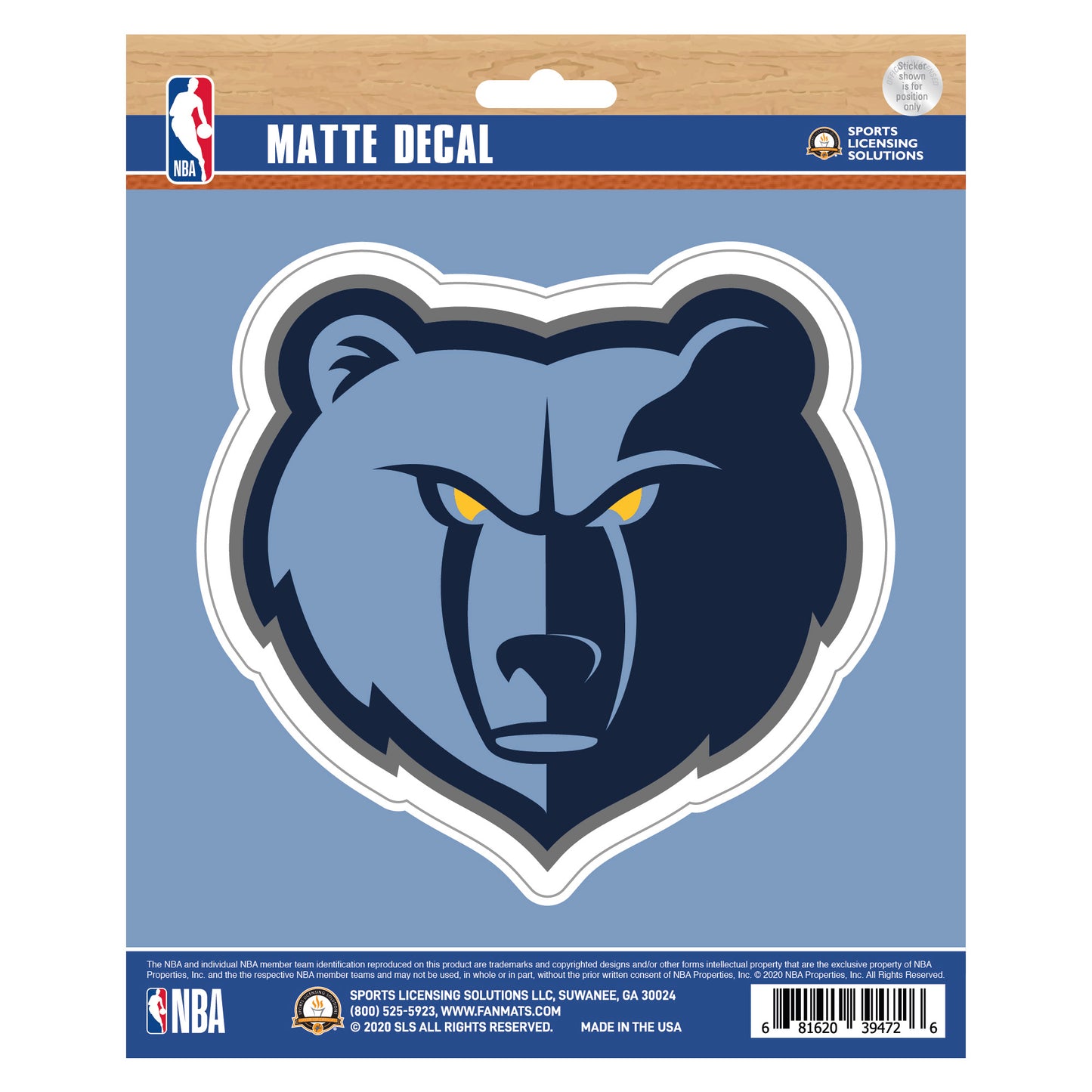 Memphis Grizzlies Matte Decal Sticker