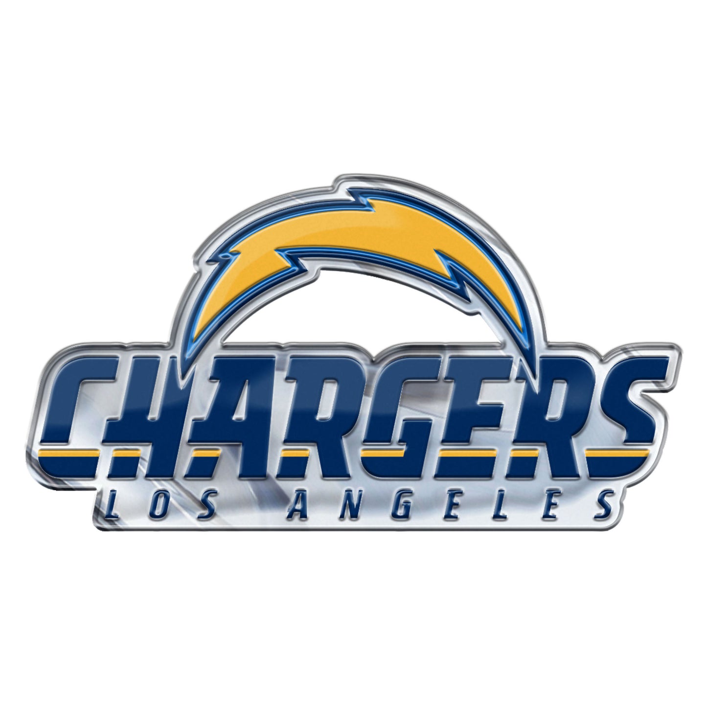 Los Angeles Chargers Heavy Duty Aluminum Embossed Color Emblem - Alternate - Bolt Primary Logo