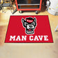 NC State Wolfpack Man Cave All-Star Rug - 34 in. x 42.5 in. - Wolf Head Primary Logo