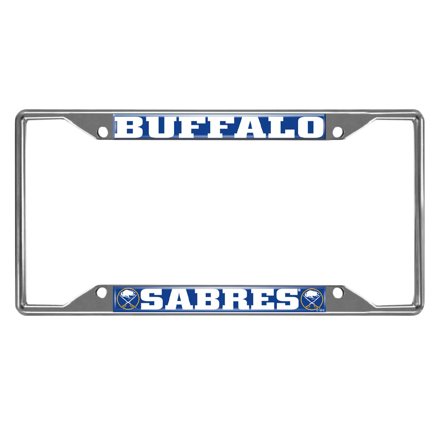 Buffalo Sabres Chrome Metal License Plate Frame, 6.25in x 12.25in