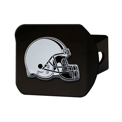 Cleveland Browns Black Metal Hitch Cover with Metal Chrome 3D Emblem