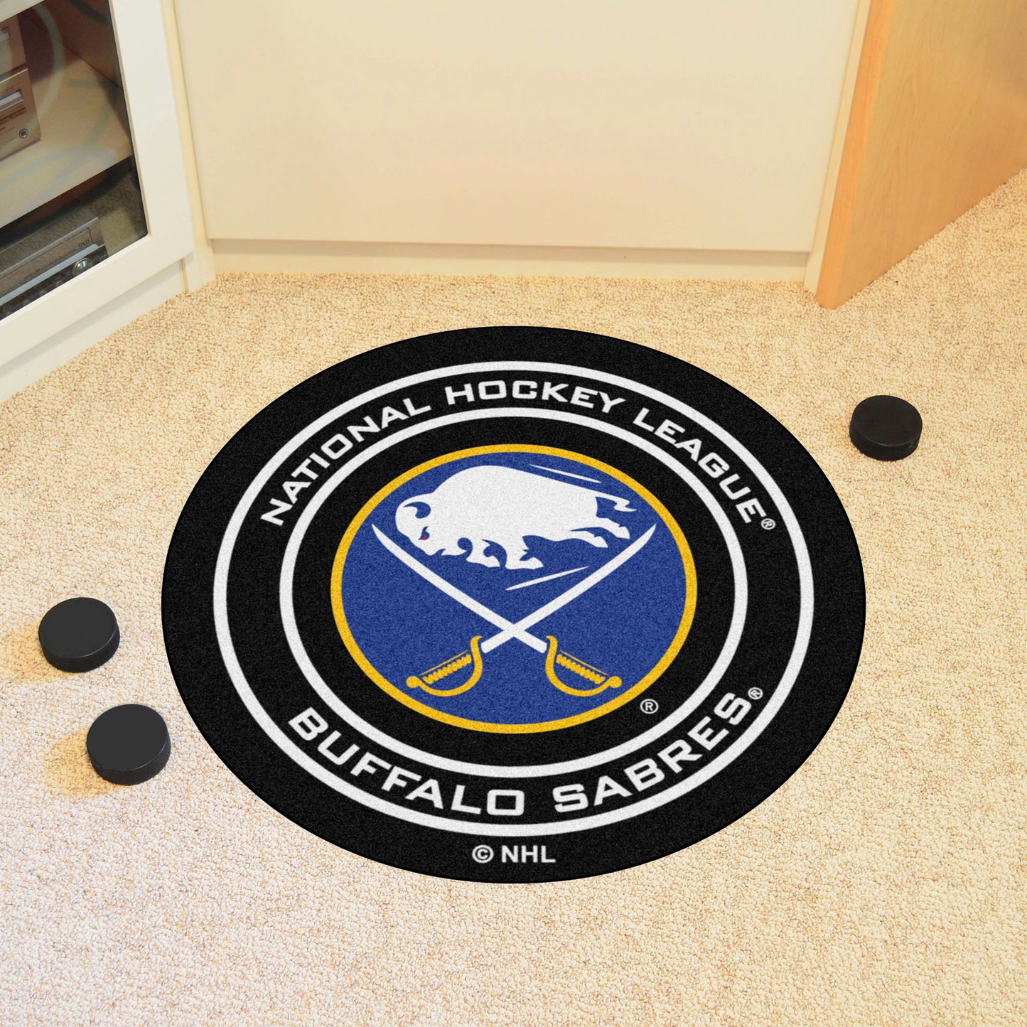 Buffalo Sabres Hockey Puck Rug - 27in. Diameter