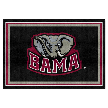 Alabama Crimson Tide 5ft. x 8 ft. Plush Area Rug - Elephant Logo, Black