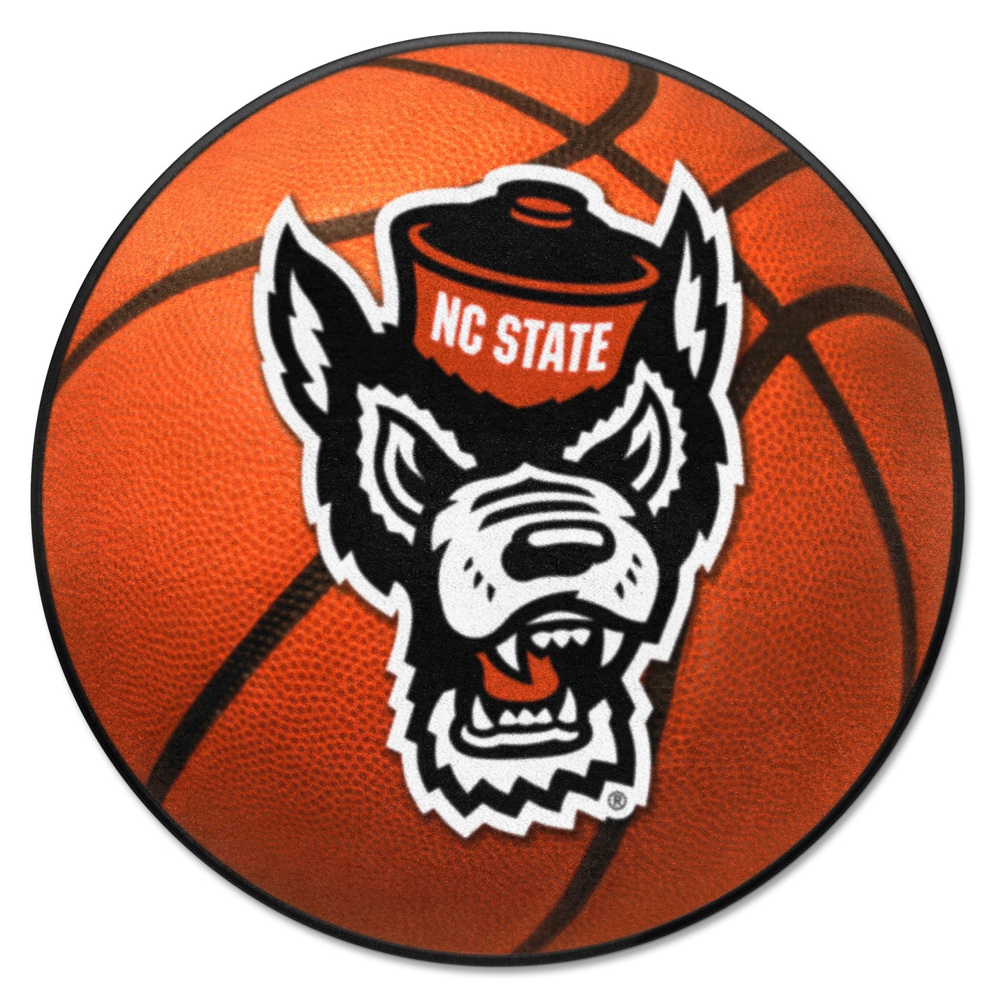 NC State Wolfpack Basketball Rug - 27in. Diameter - Wolf Head Primary Logo