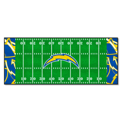 Los Angeles Chargers Football Field Runner Mat - 30in. x 72in. XFIT Design