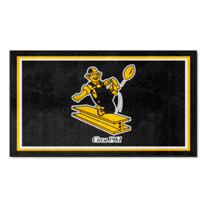 Pittsburgh Steelers 3ft. x 5ft. Plush Area RugNFL Retro Logo, Kicking Steeler Logo