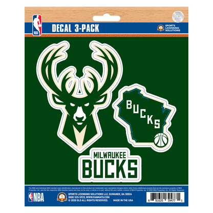 Milwaukee Bucks 3 Piece Decal Sticker Set