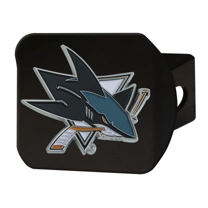 San Jose Sharks Black Metal Hitch Cover - 3D Color Emblem