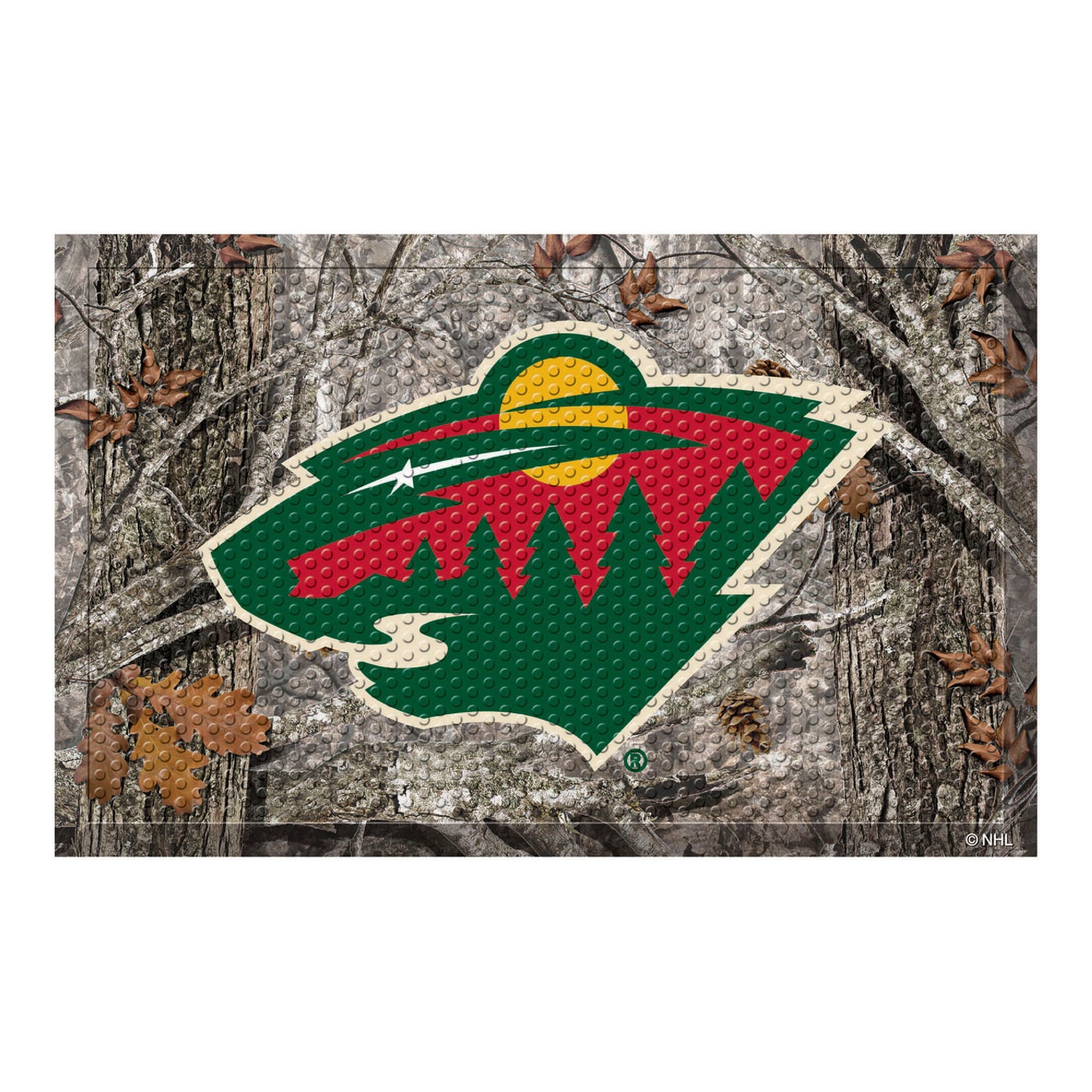 Minnesota Wild Rubber Scraper Door Mat, Camo Color