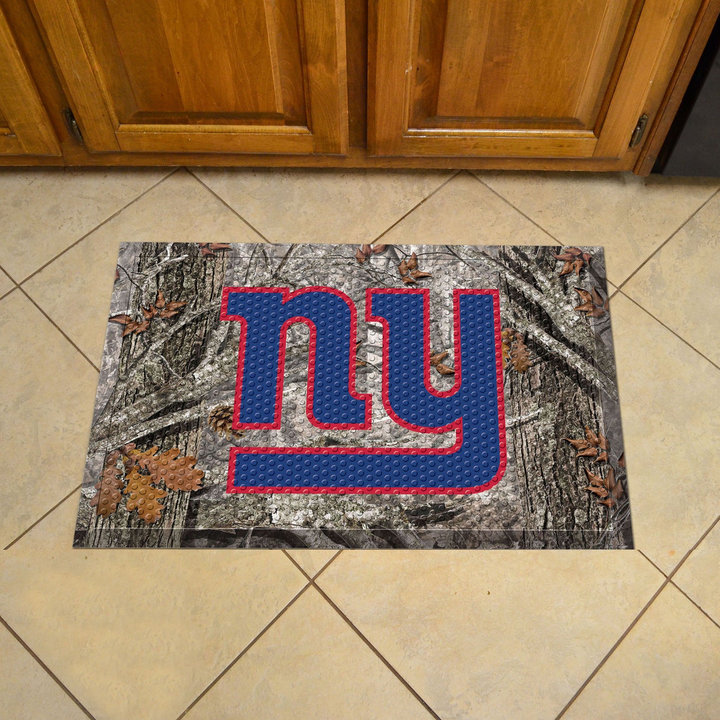 New York Giants Rubber Scraper Door Mat, Camo Color