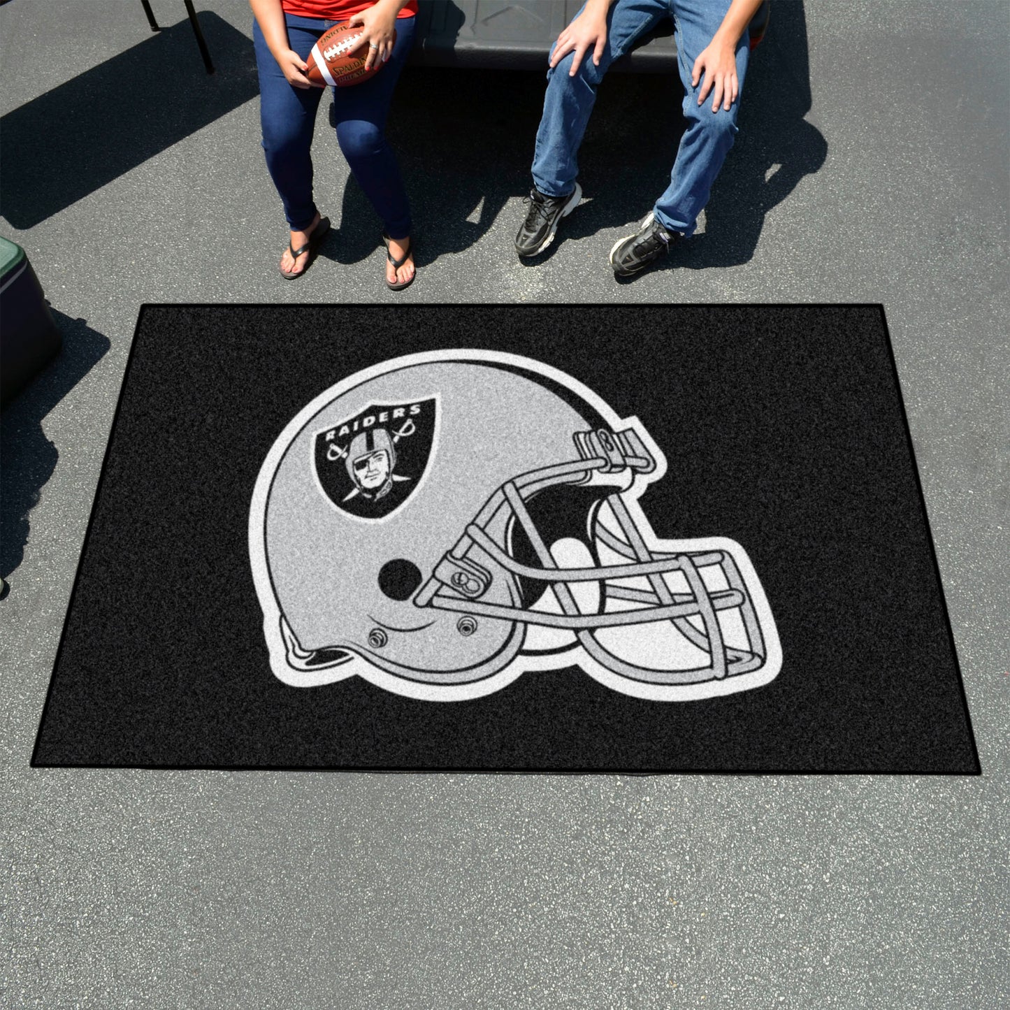 Las Vegas Raiders Ulti-Mat Rug - 5ft. x 8ft. - Raiders Helmet Logo