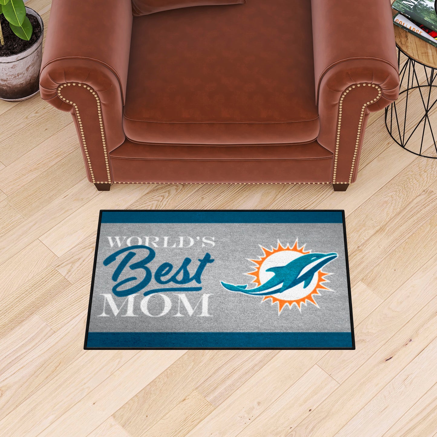 Miami Dolphins Starter Mat Accent Rug - 19in. x 30in. World's Best Mom Starter Mat