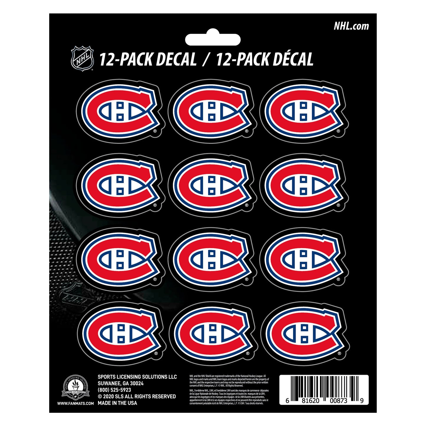 Montreal Canadiens 12 Count Mini Decal Sticker Pack