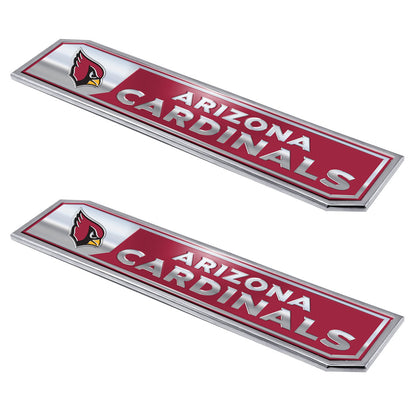 Arizona Cardinals 2 Piece Heavy Duty Aluminum Embossed Truck Emblem Set