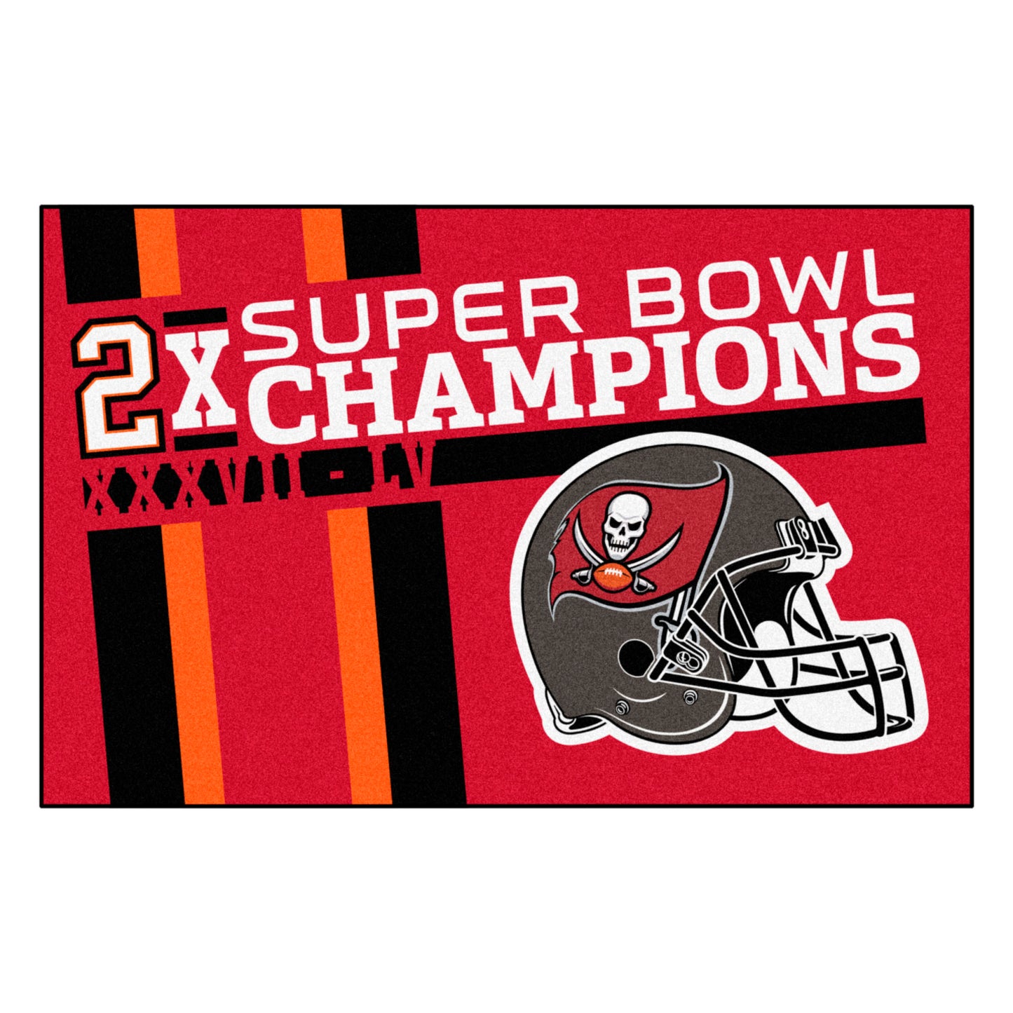 Tampa Bay Buccaneers 2X Champions Dynasty Starter Mat Accent Rug - 19in. x 30in.