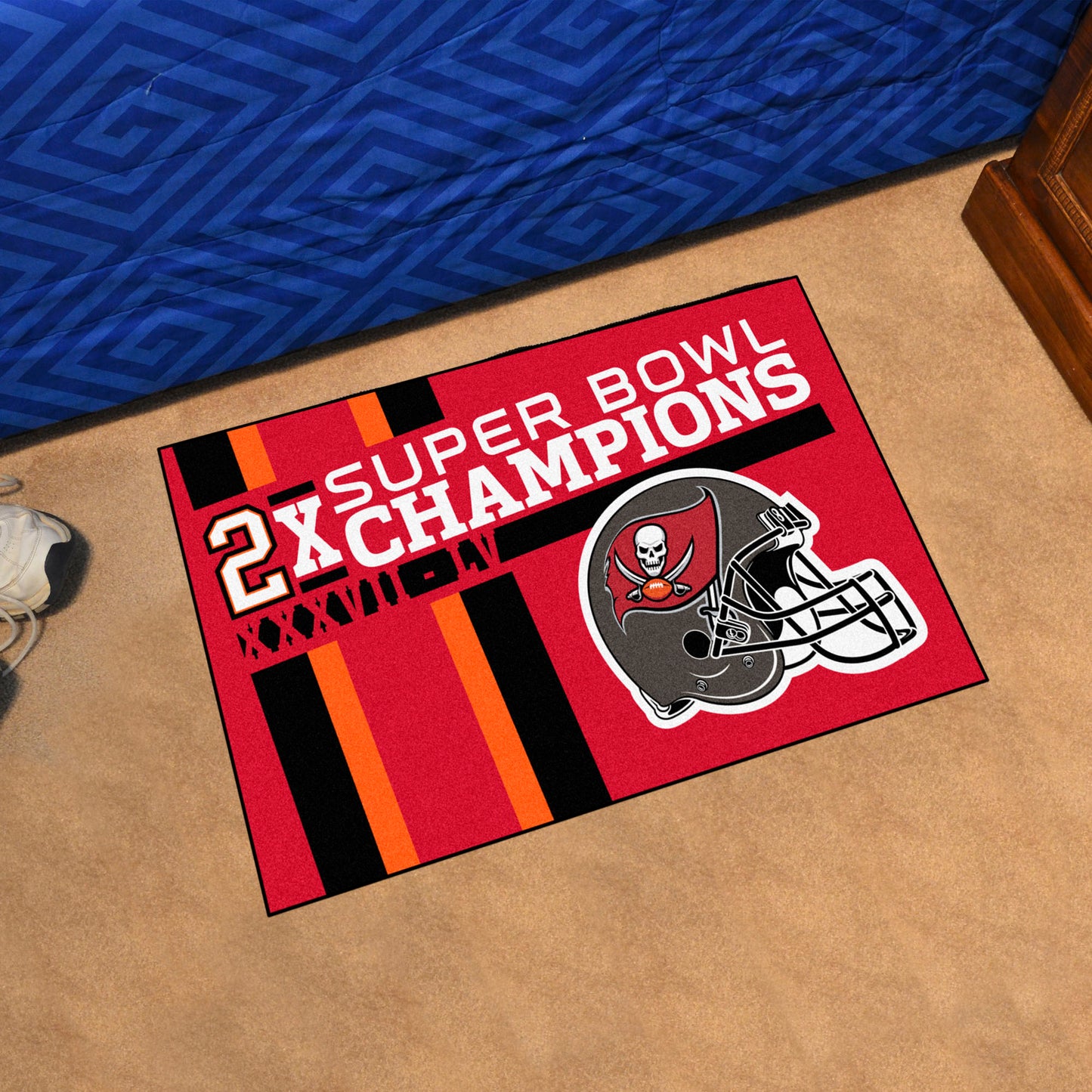 Tampa Bay Buccaneers 2X Champions Dynasty Starter Mat Accent Rug - 19in. x 30in.