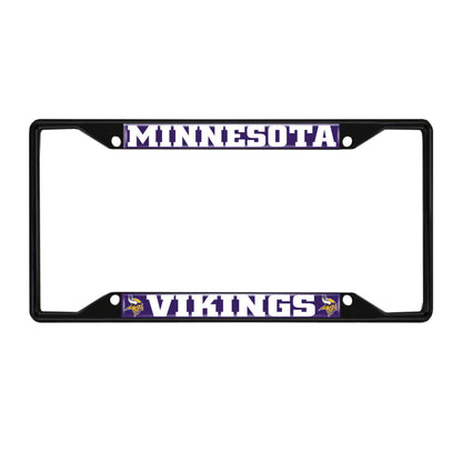 Minnesota Vikings Metal License Plate Frame Black Finish