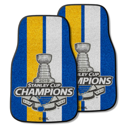 St. Louis Blues 2019 Stanley Cup Champions Front Carpet Car Mat Set - 2 Pieces