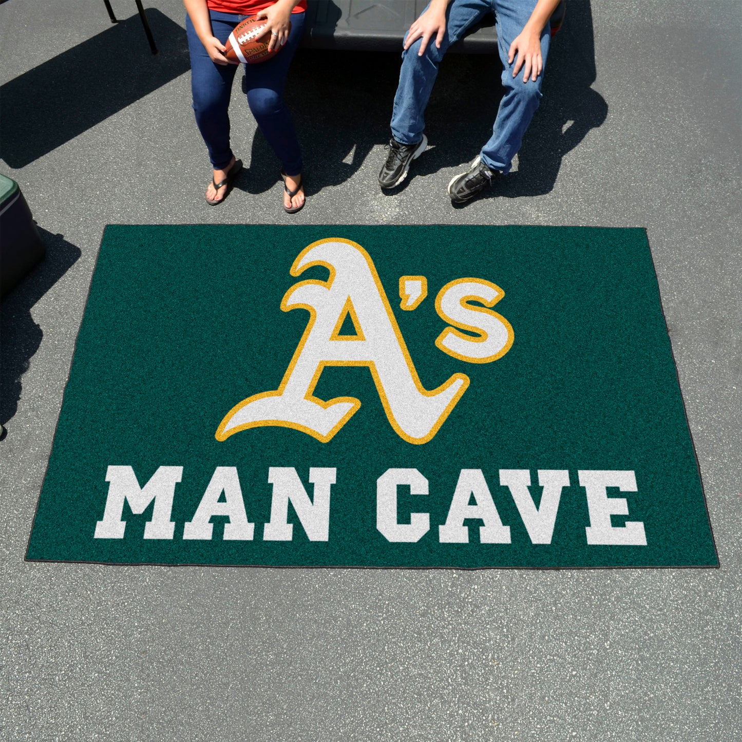 Oakland Athletics Man Cave Ulti-Mat Rug - 5ft. x 8ft. - Circular Athletics Primary Logo