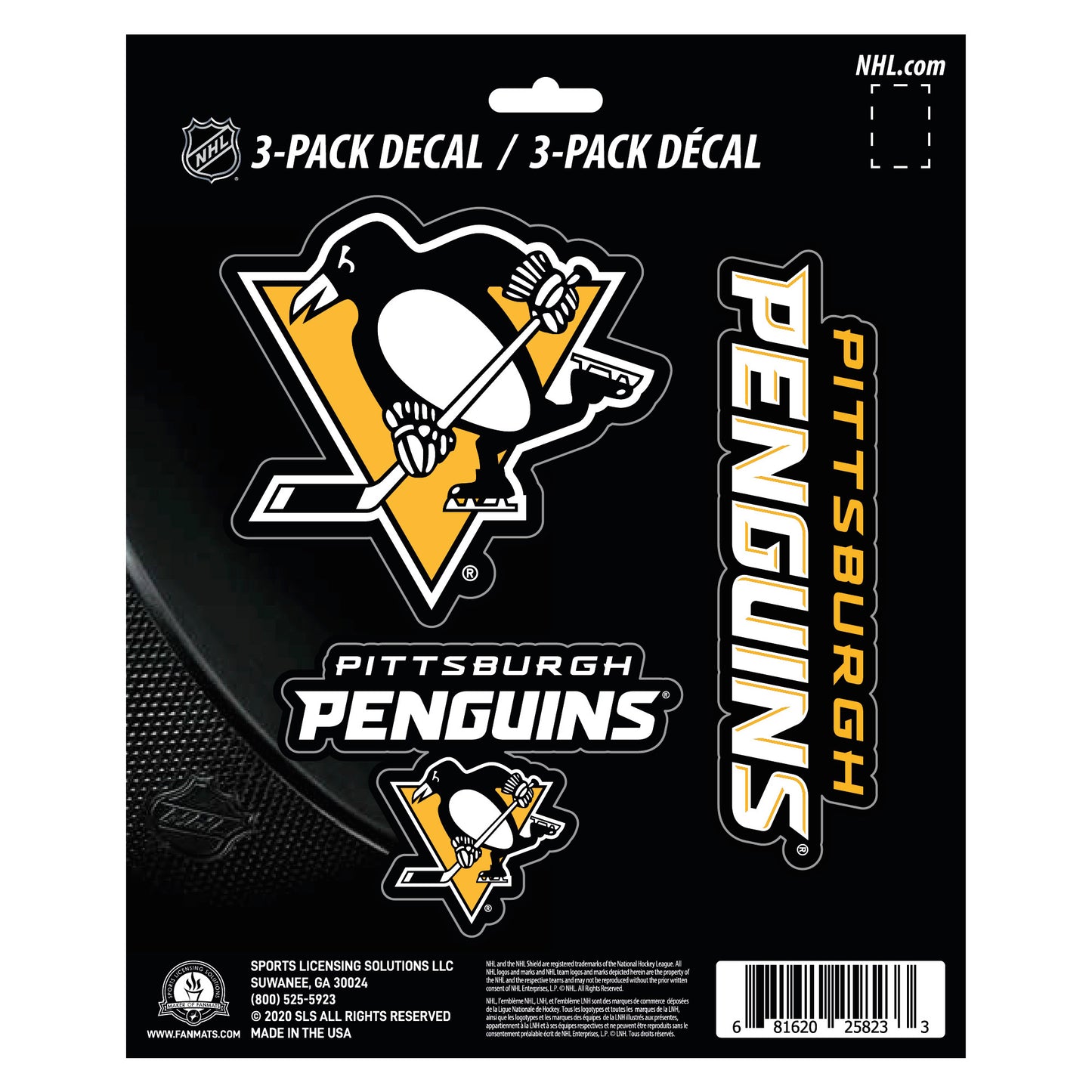 Pittsburgh Penguins 3 Piece Decal Sticker Set