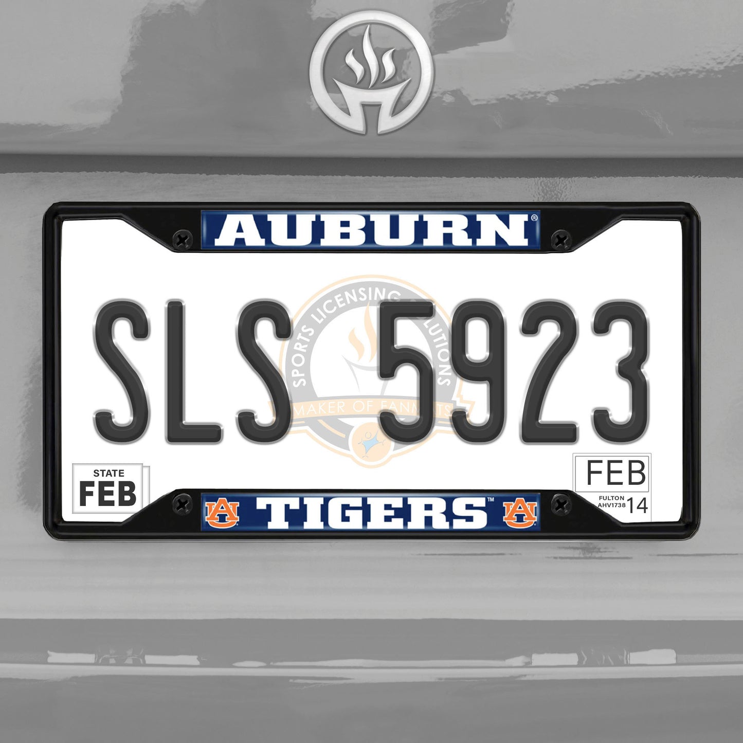 Auburn Tigers Metal License Plate Frame Black Finish