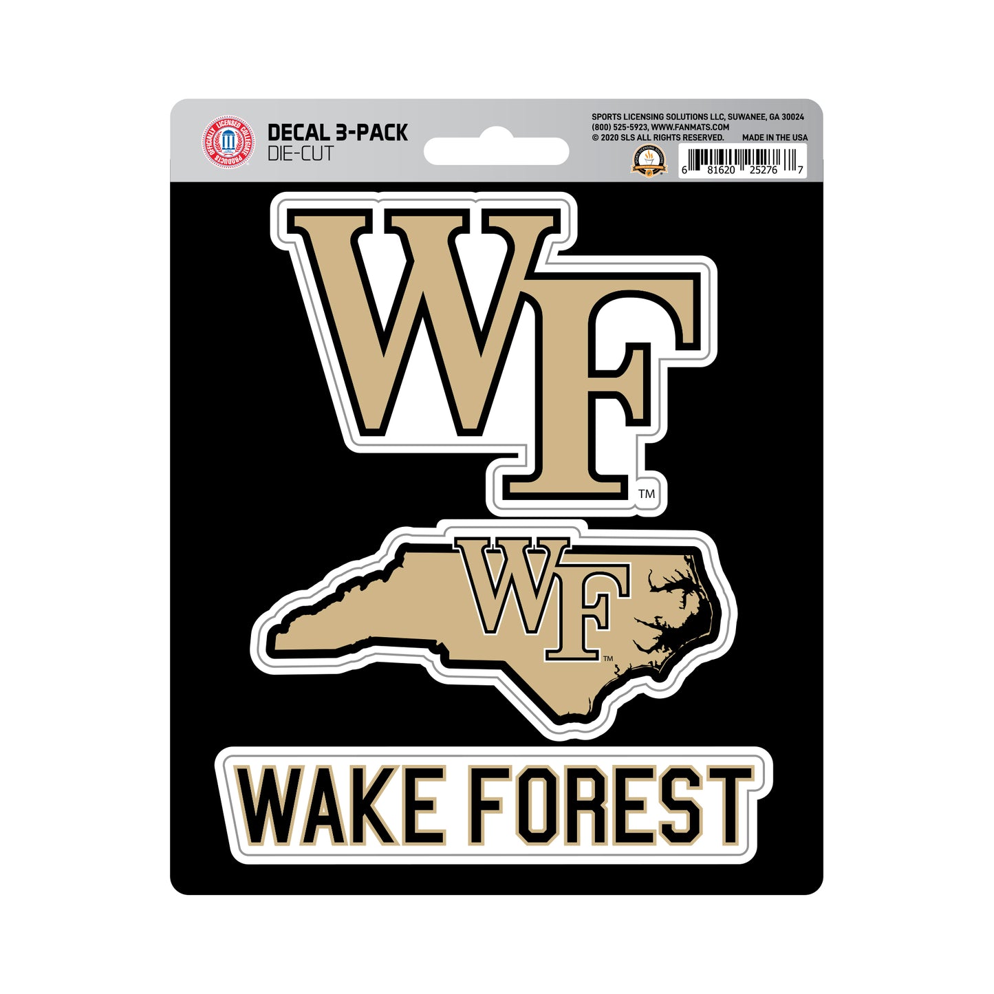 Wake Forest Demon Deacons 3 Piece Decal Sticker Set