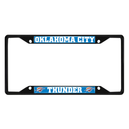 Oklahoma City Thunder Metal License Plate Frame Black Finish