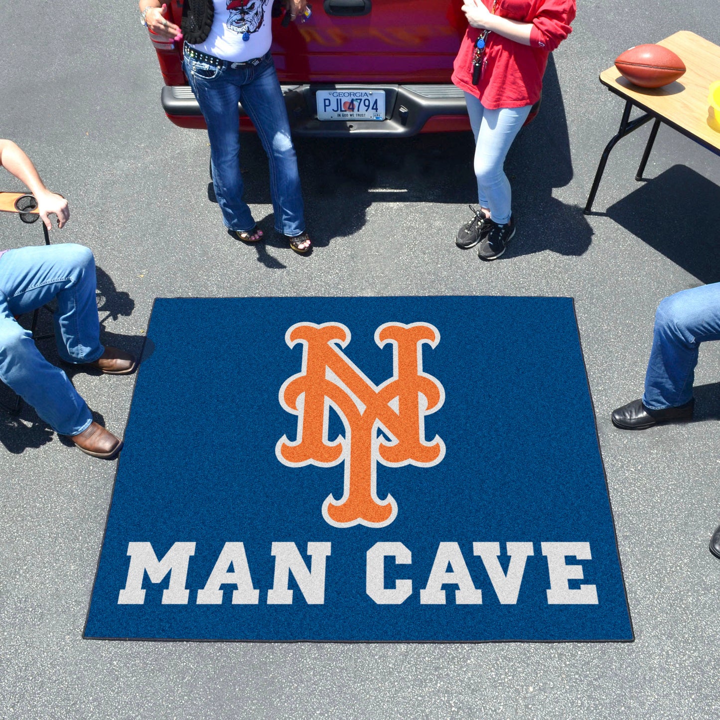 New York Mets Man Cave Tailgater Rug - 5ft. x 6ft. - Circular Mets Primary Logo