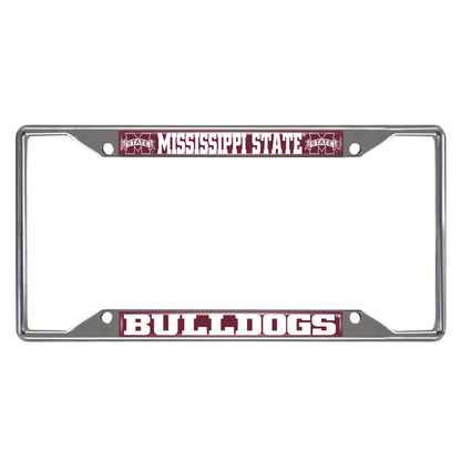 Mississippi State Bulldogs Chrome Metal License Plate Frame, 6.25in x 12.25in