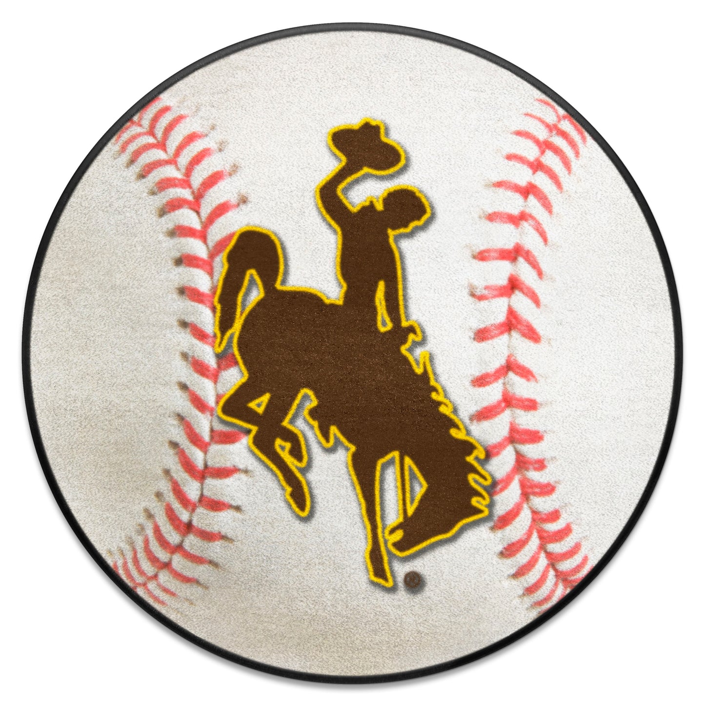 Wyoming Cowboys Baseball Rug - 27in. Diameter - Bucking Horse Primary Logo