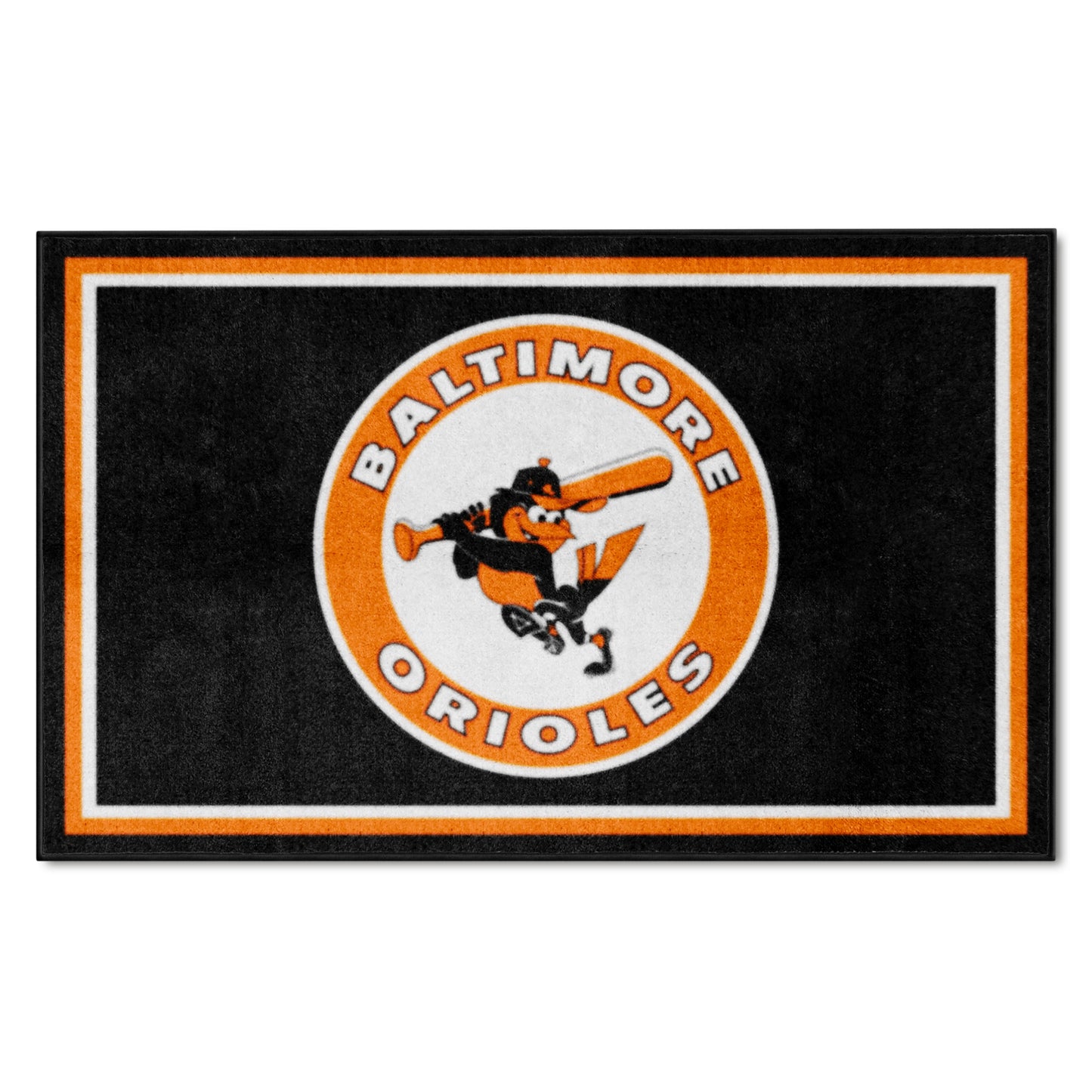 Baltimore Orioles 4ft. x 6ft. Plush Area Rug - Retro Collection, 1975 Baltimore Orioles