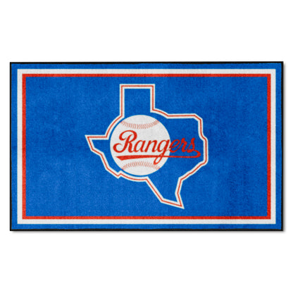 Texas Rangers 4ft. x 6ft. Plush Area Rug - Retro Collection, 1984 Texas Rangers