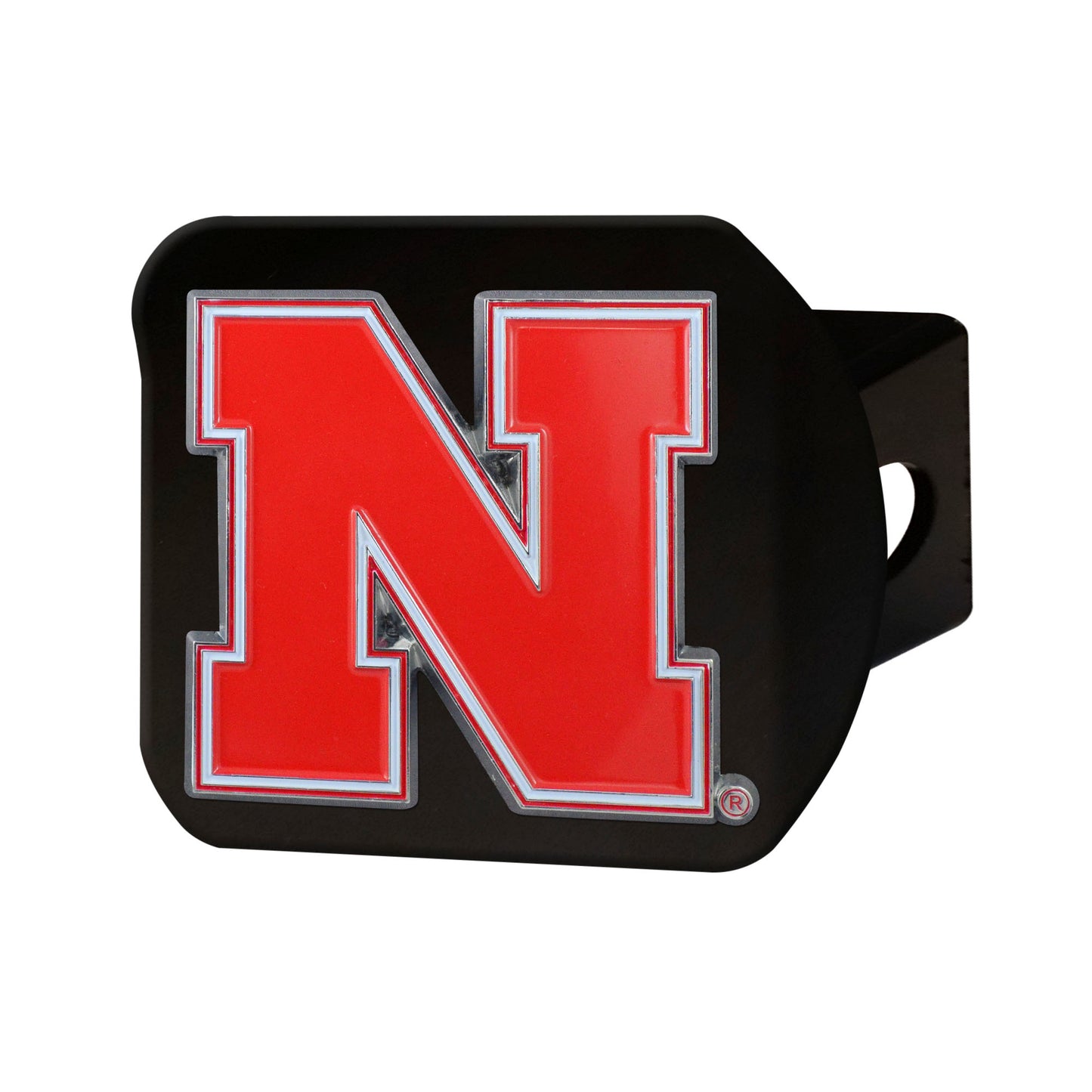 Nebraska Cornhuskers Black Metal Hitch Cover - 3D Color Emblem