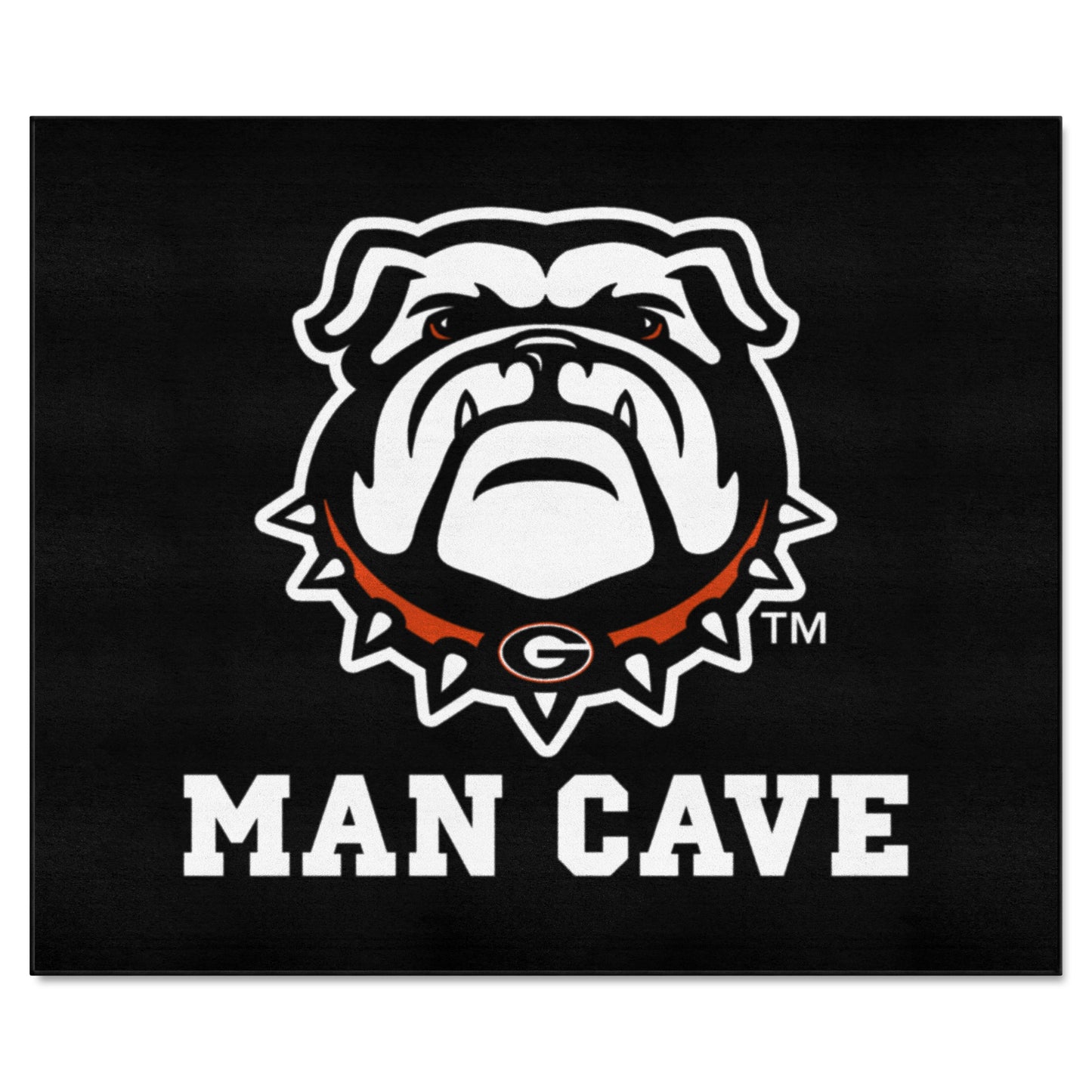 Georgia Bulldogs Man Cave Tailgater Rug - 5ft. x 6ft. - "Bulldog" Logo, Black