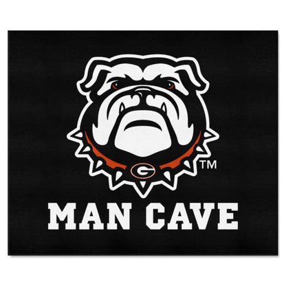 Georgia Bulldogs Man Cave Tailgater Rug - 5ft. x 6ft. - "Bulldog" Logo, Black