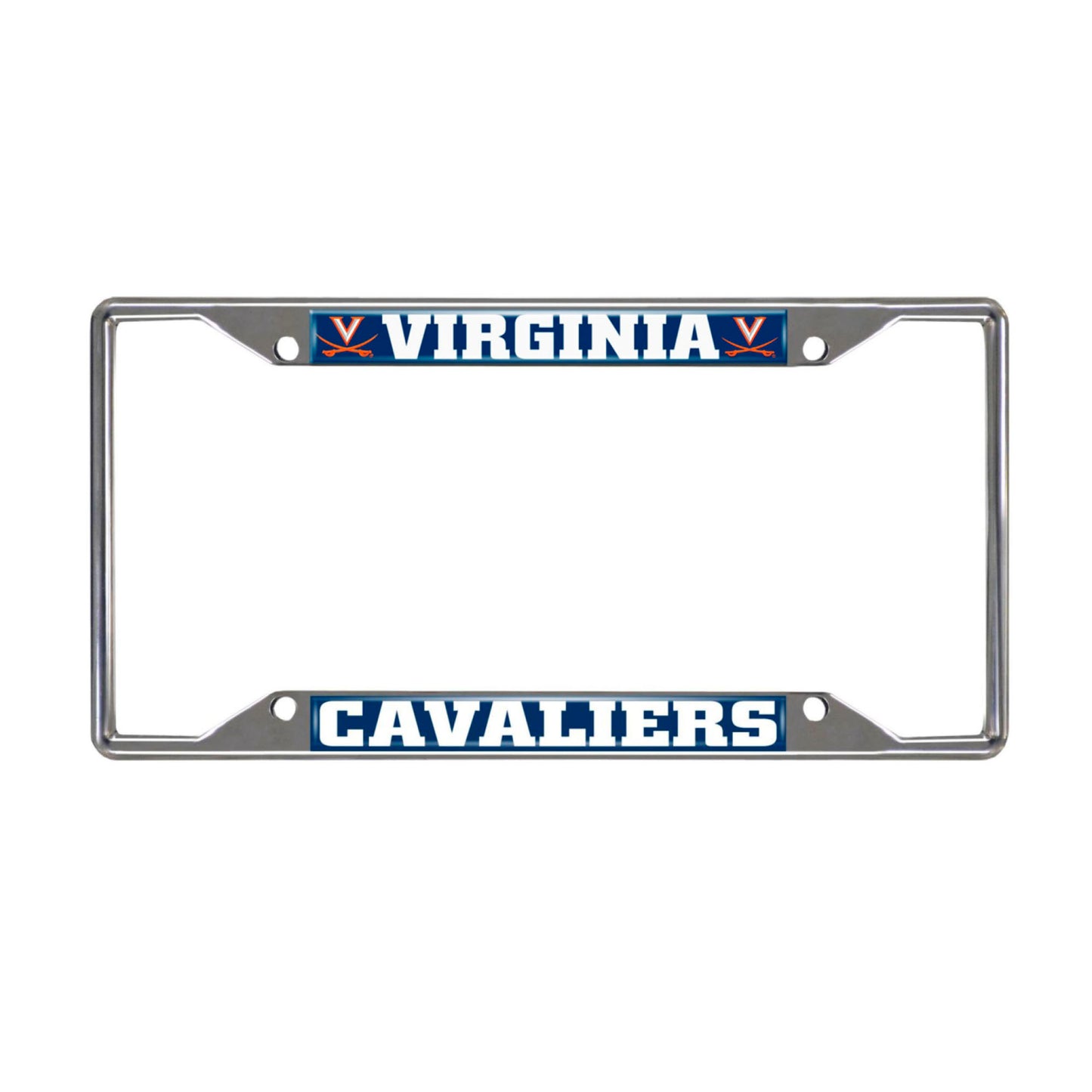 Virginia Cavaliers Chrome Metal License Plate Frame, 6.25in x 12.25in