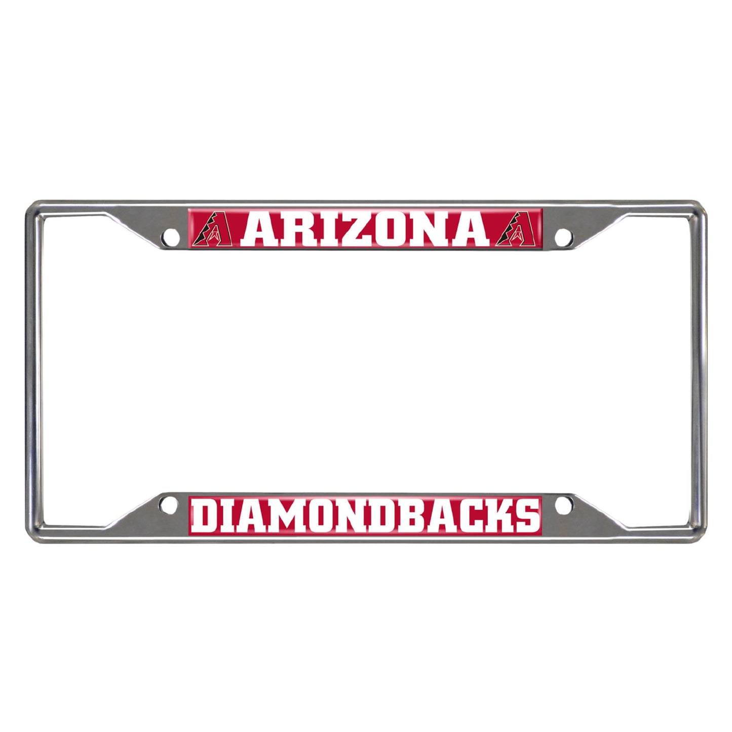 Arizona Diamondbacks Chrome Metal License Plate Frame, 6.25in x 12.25in