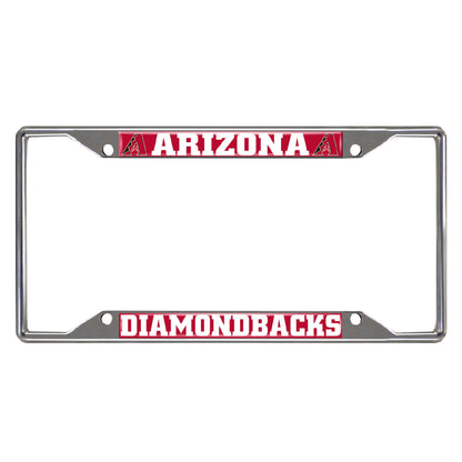 Arizona Diamondbacks Chrome Metal License Plate Frame, 6.25in x 12.25in