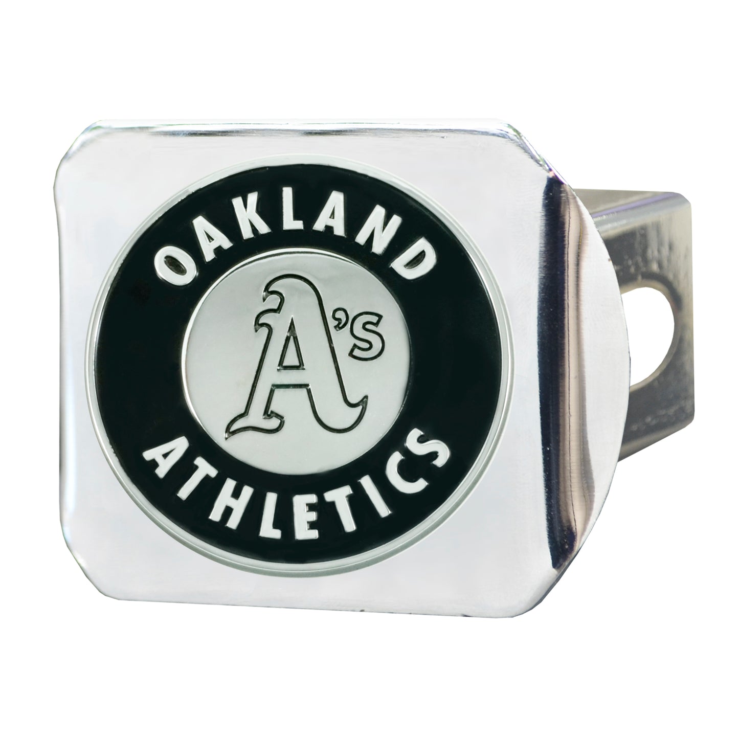 Oakland Athletics Chrome Metal Hitch Cover with Chrome Metal 3D Emblem