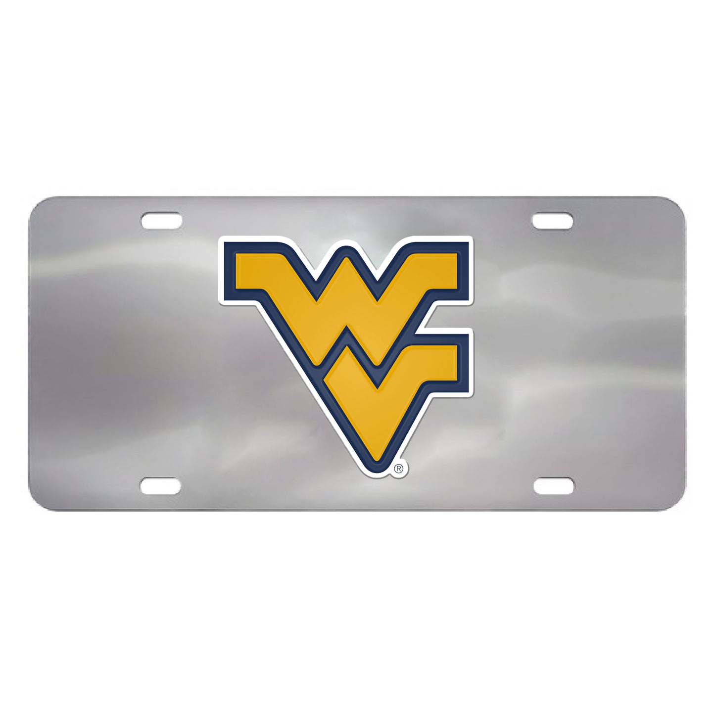 West Virginia Mountaineers 3D Stainless Steel License Plate