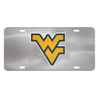 West Virginia Mountaineers 3D Stainless Steel License Plate