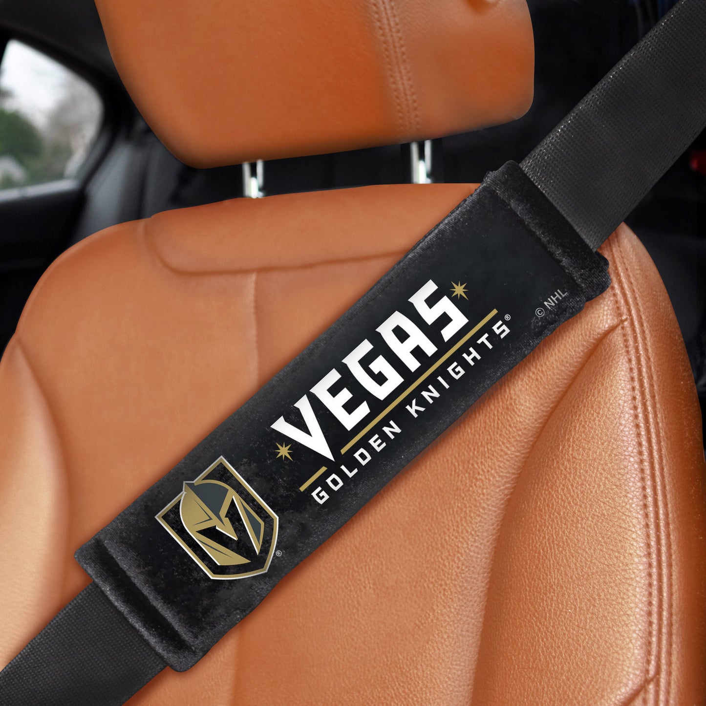 Vegas Golden Knights Embroidered Seatbelt Pad - 2 Pieces