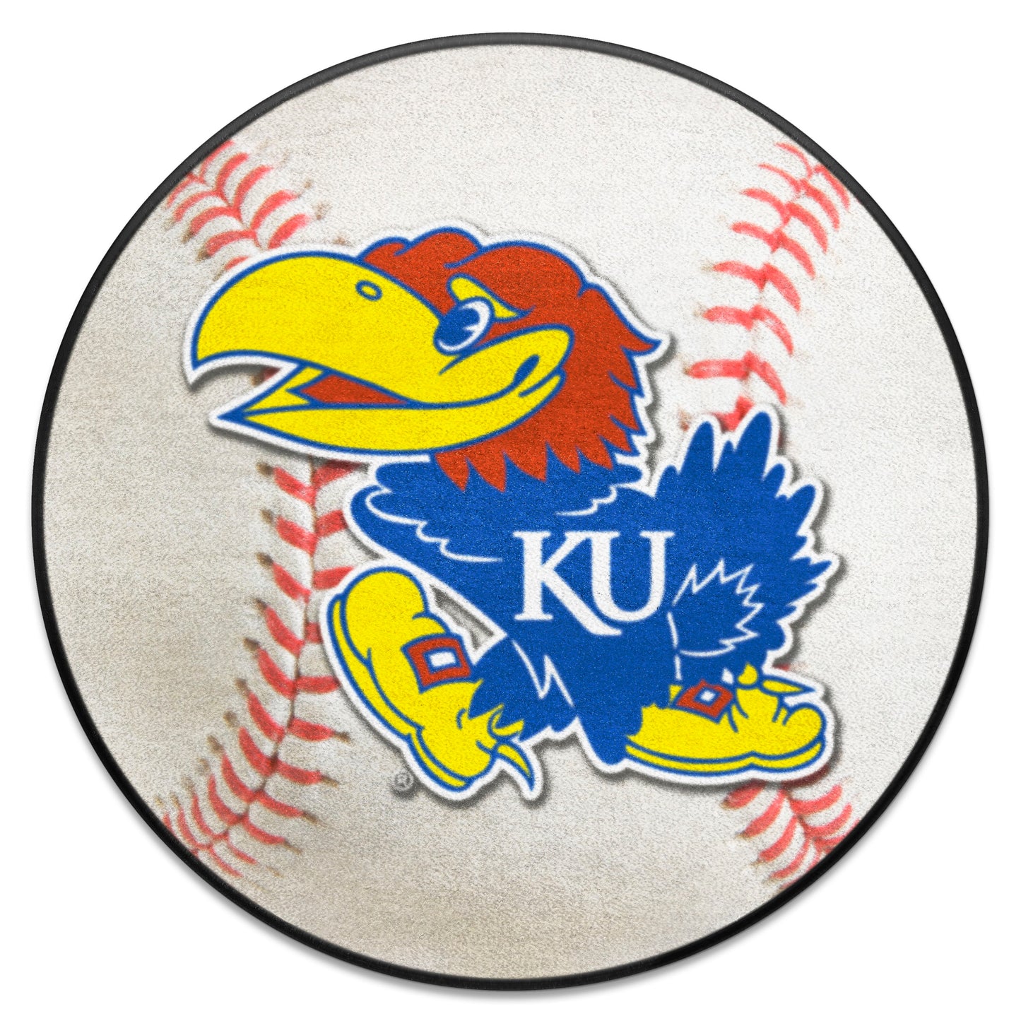 Kansas Jayhawks Baseball Rug - 27in. Diameter