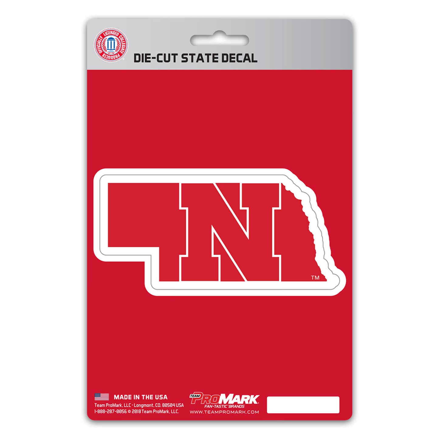 Nebraska Cornhuskers Team State Shape Decal Sticker