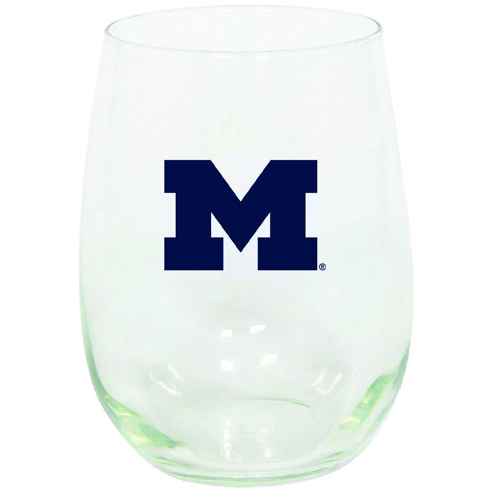 15oz Stemless Glass Tumbler | Michigan Wolverines